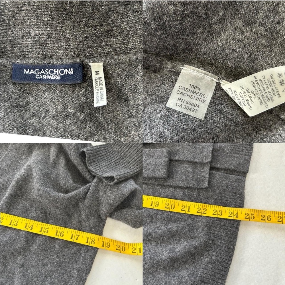 Magaschoni 100% cashmere cardigan sweater Grey Medium. - Picture 2 of 3